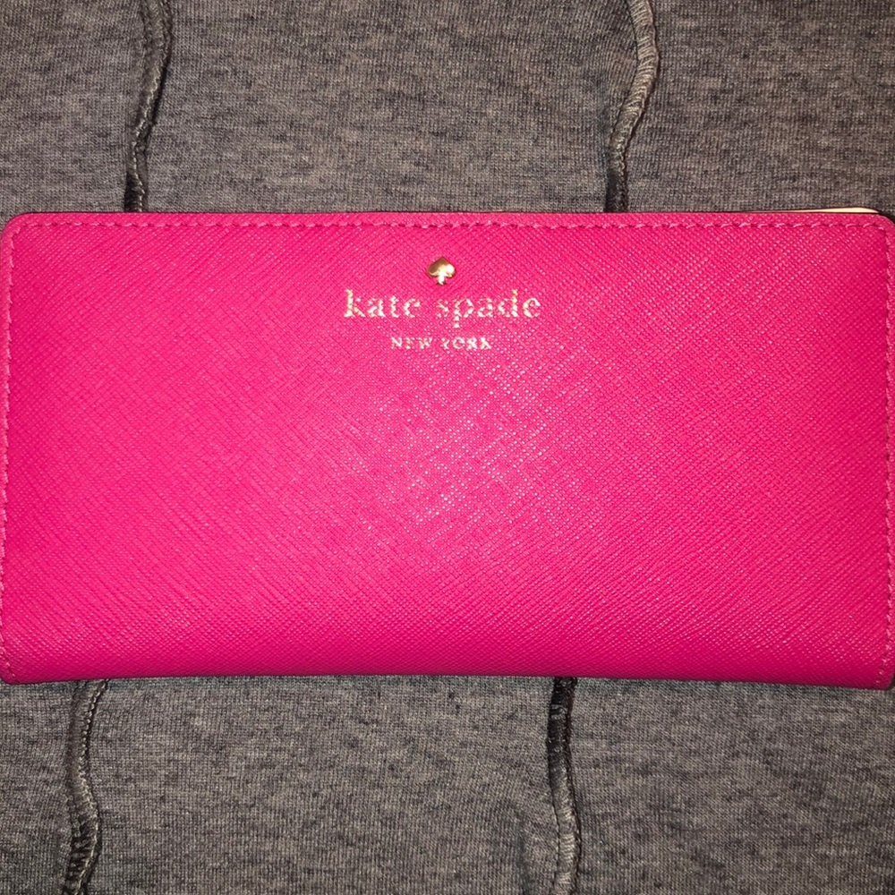 Kate Spade Hot Pink Slim Wallet GREAT CONDITION